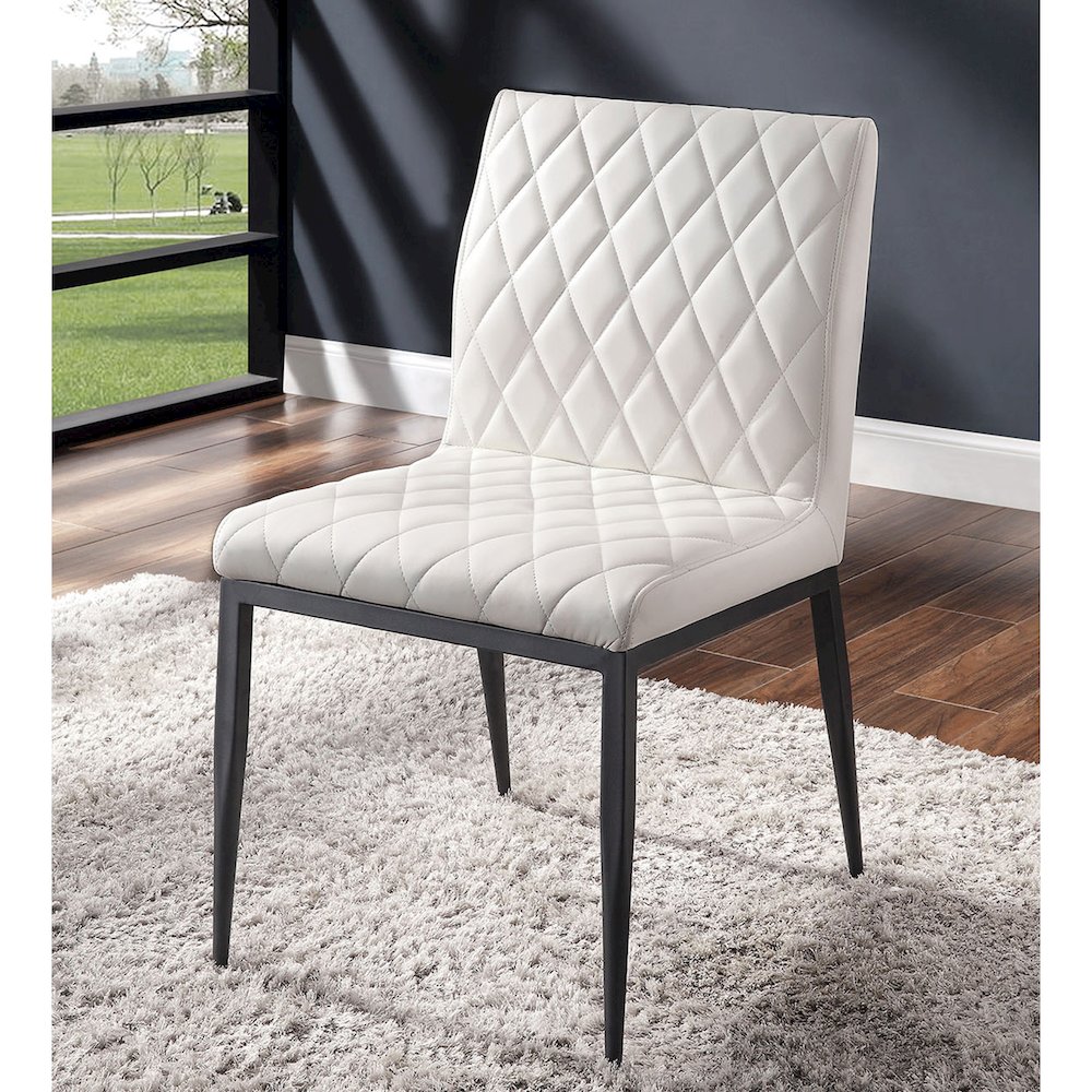 Simple Relax Dining Chair, Black, Ivory Set of 2. Picture 2