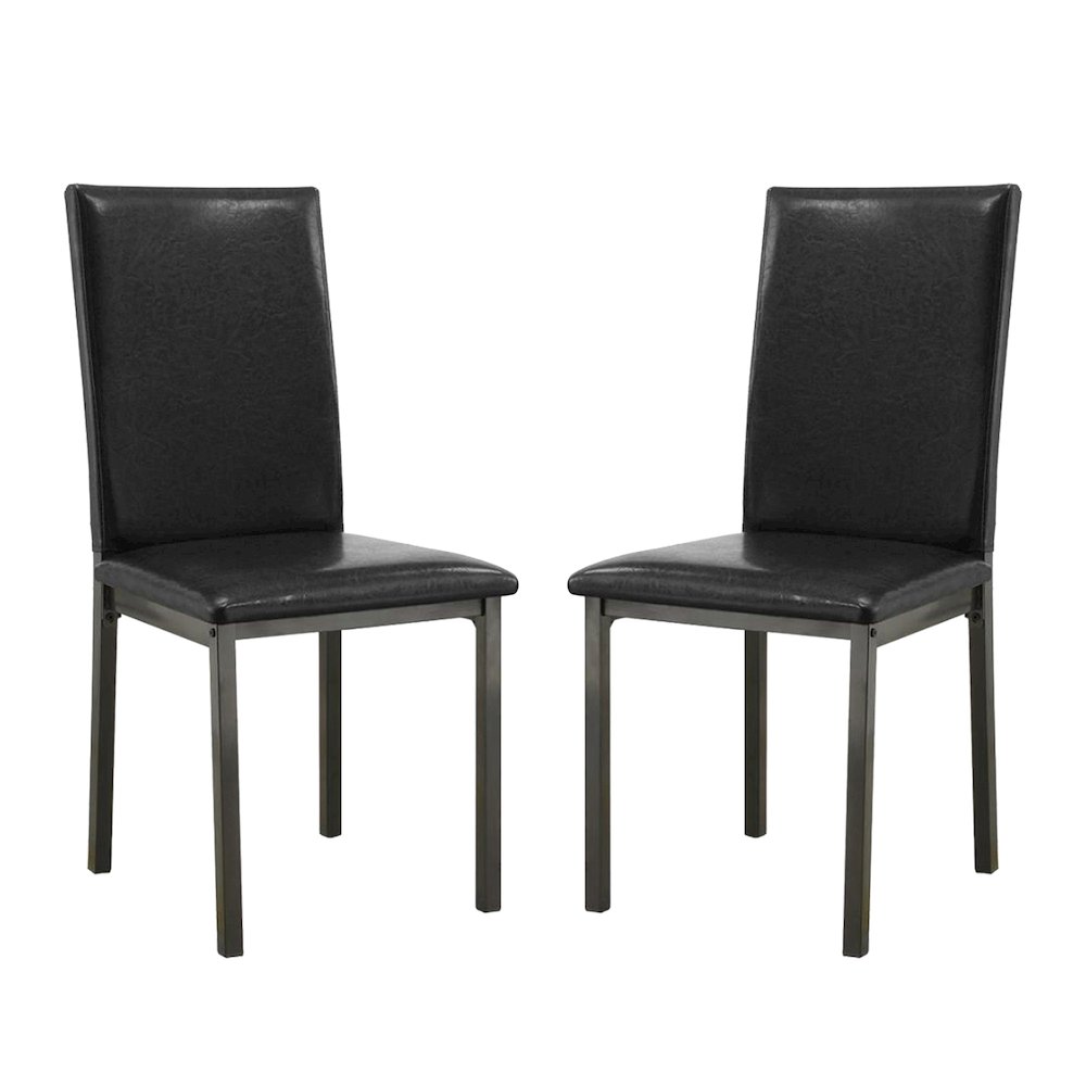 Set of 2 Side Chairs in Black Finsih. Picture 1