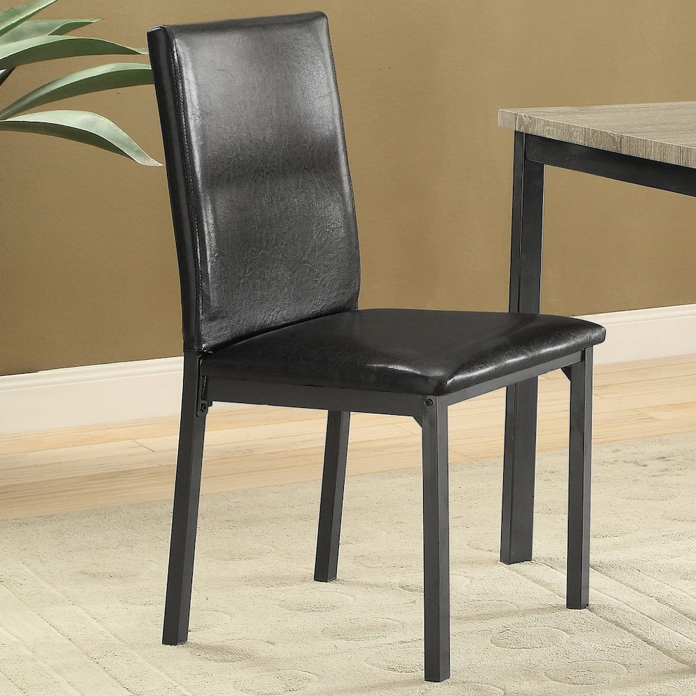 Set of 2 Side Chairs in Black Finsih. Picture 2