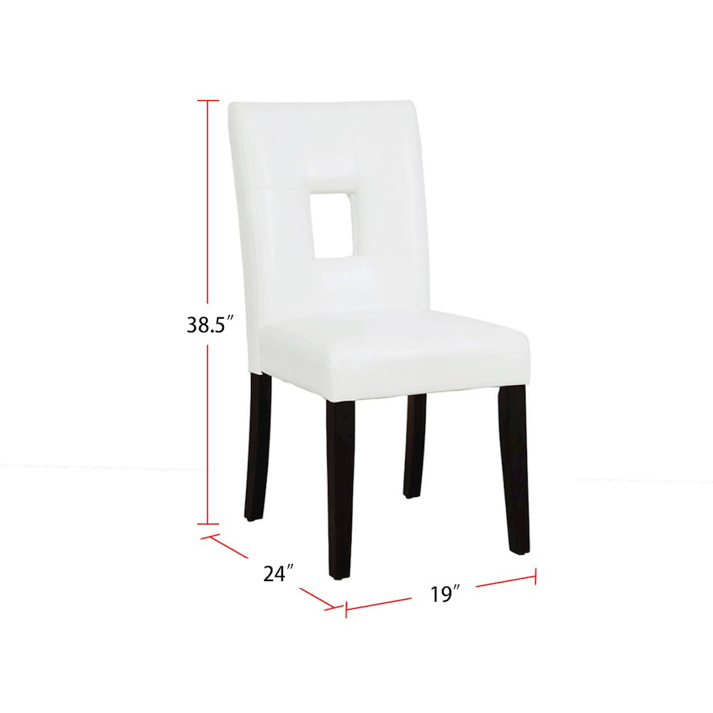 Set of 2 Faux Leather Dining Chairs in White. Picture 3