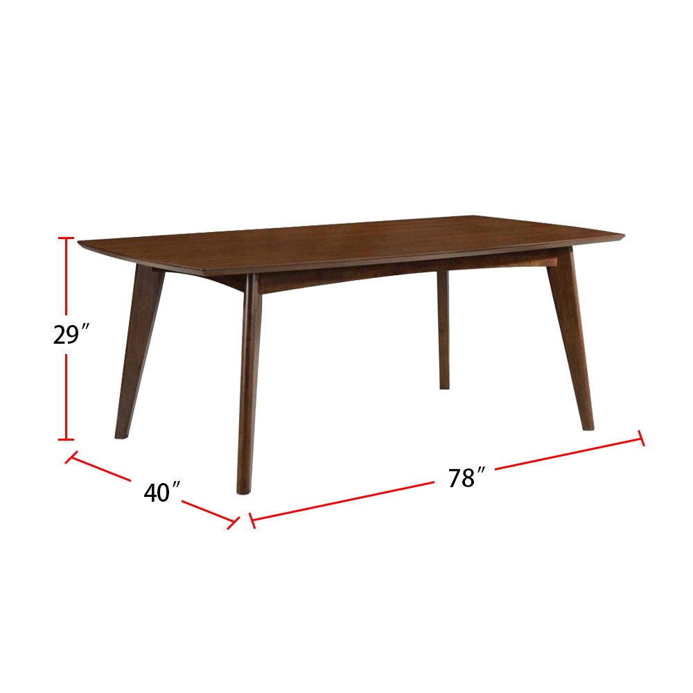 Rectangular Wood Dining Table in Dark Walnut. Picture 3