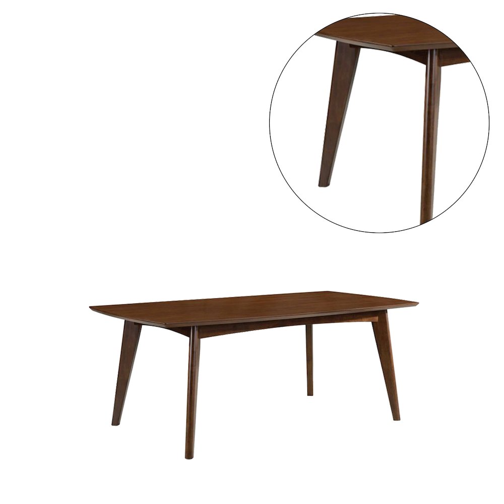 Rectangular Wood Dining Table in Dark Walnut. Picture 4