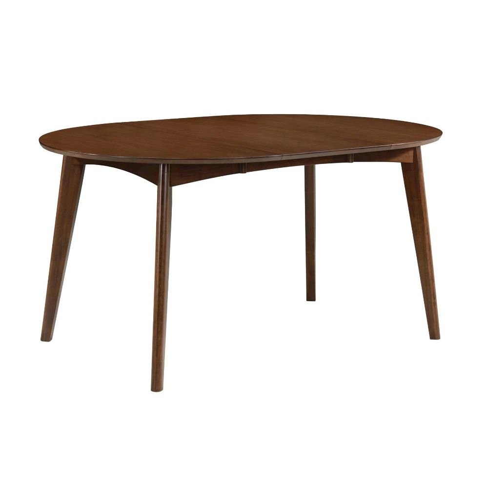 Oval Wood Dining Table in Dark Walnut. Picture 1