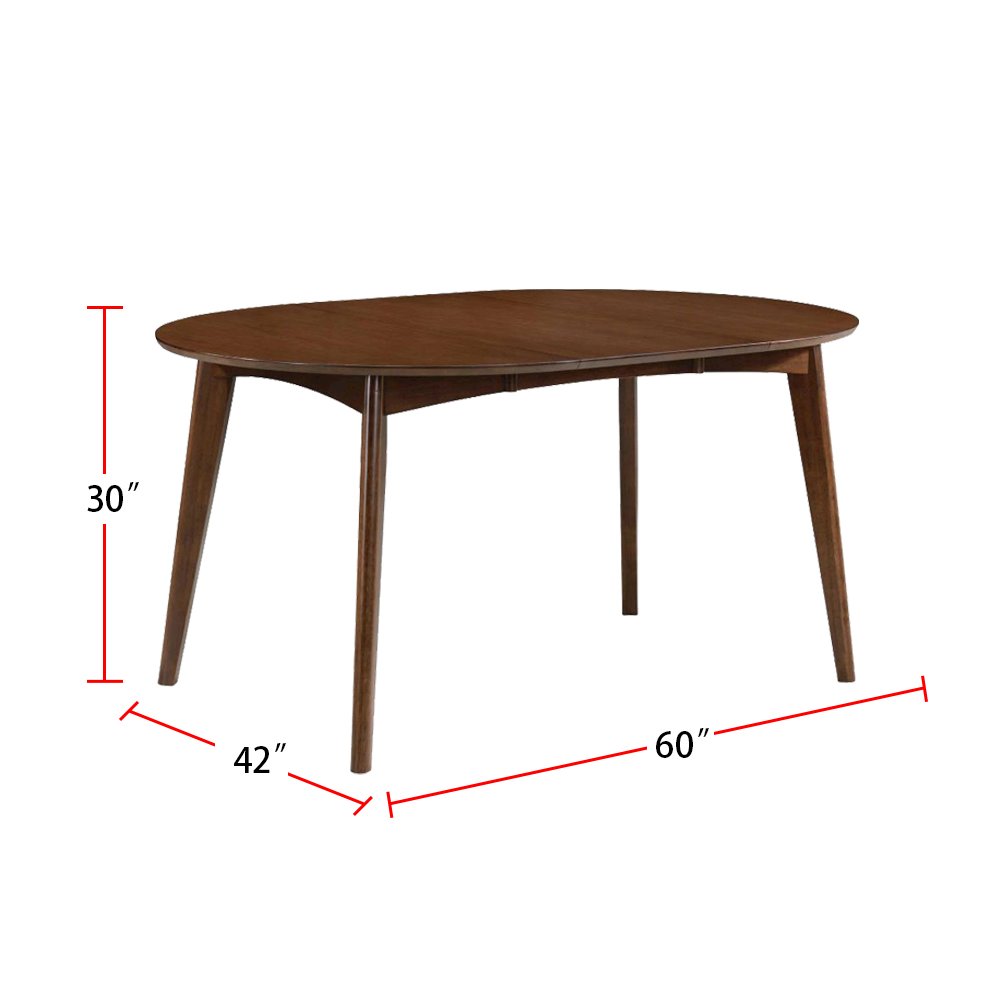 Oval Wood Dining Table in Dark Walnut. Picture 3