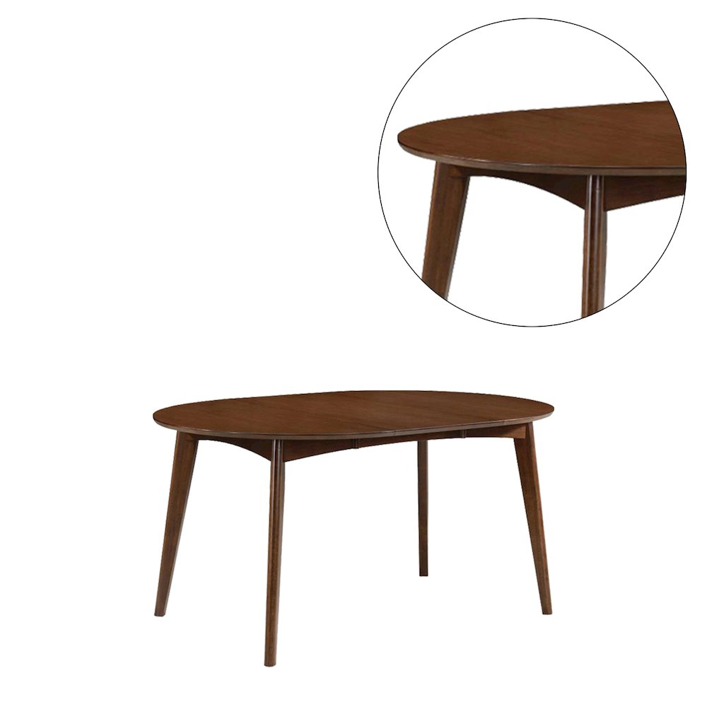 Oval Wood Dining Table in Dark Walnut. Picture 4