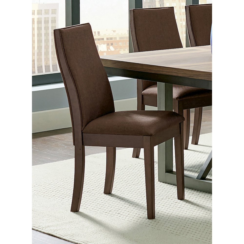Set of 2 Dining Side Chairs in Cocoa Brown. Picture 2