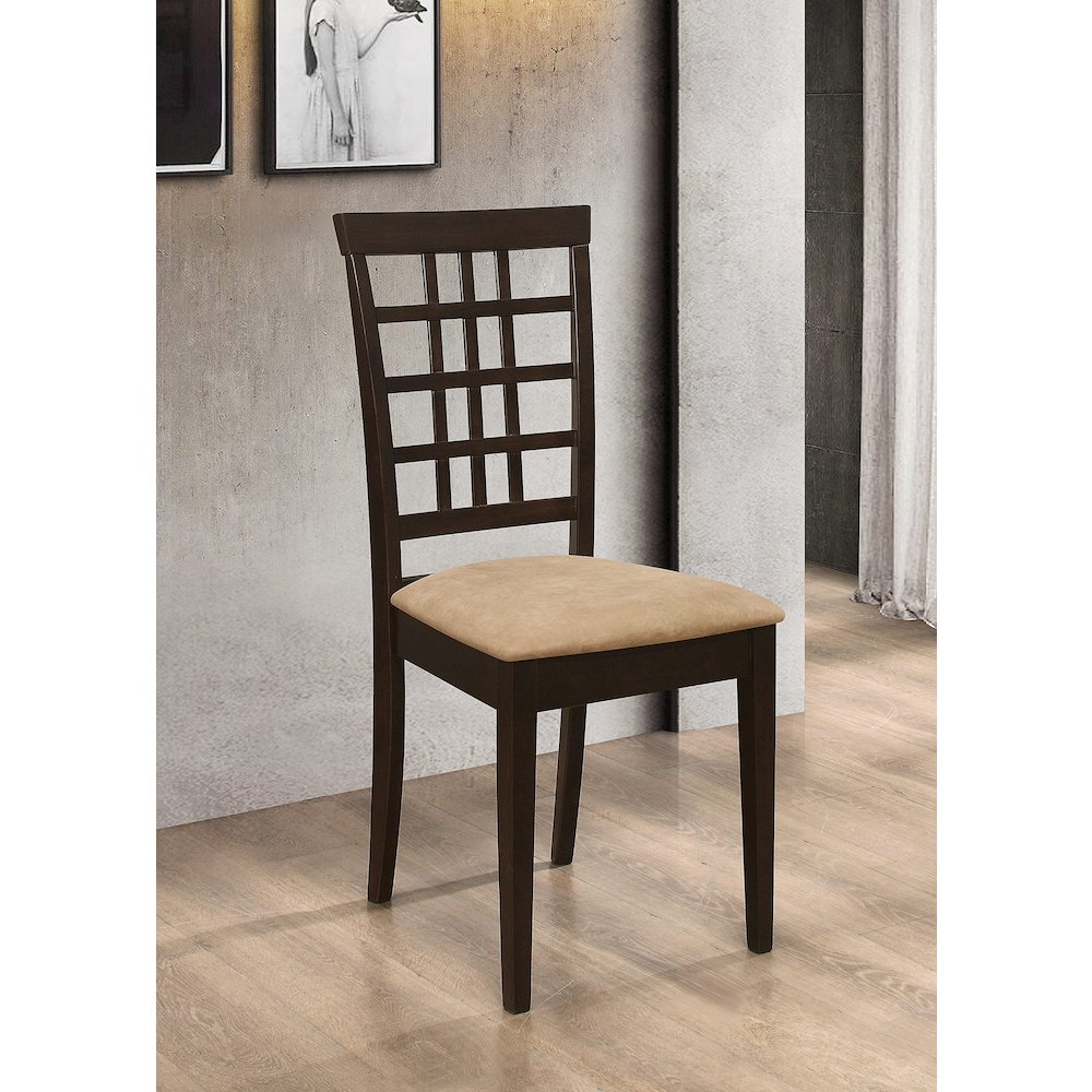 Set of 2 Dining Chairs in Cappuccino Finish. Picture 2