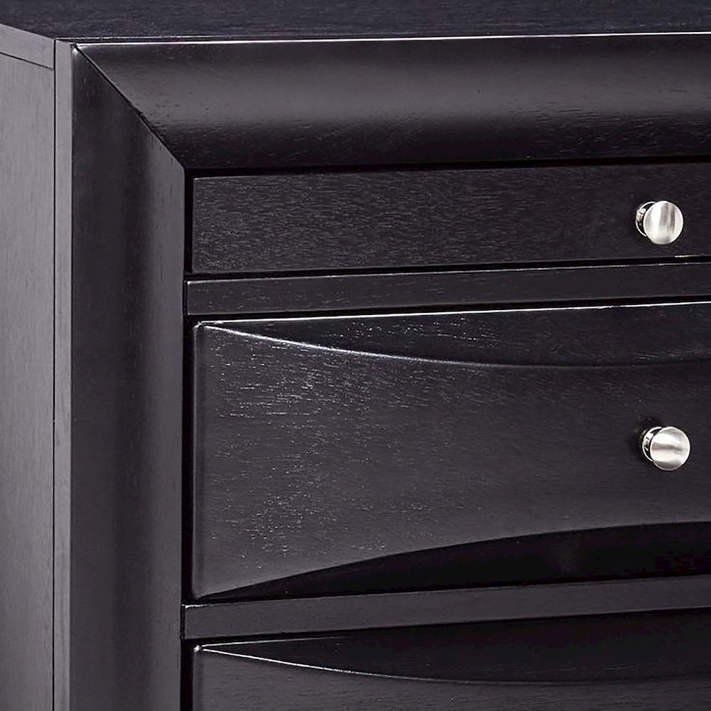 Wood Nightstand with 2 Drawers in Black. Picture 4