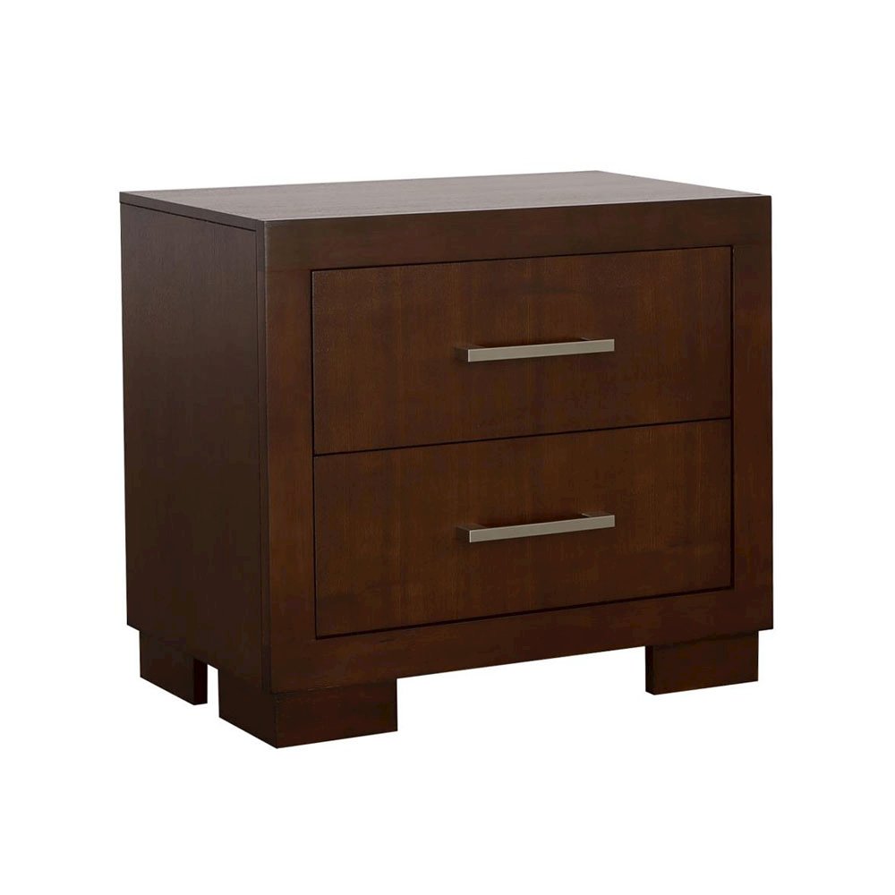 Wood Nightstand with 2 Drawers in Cappuccino. Picture 1