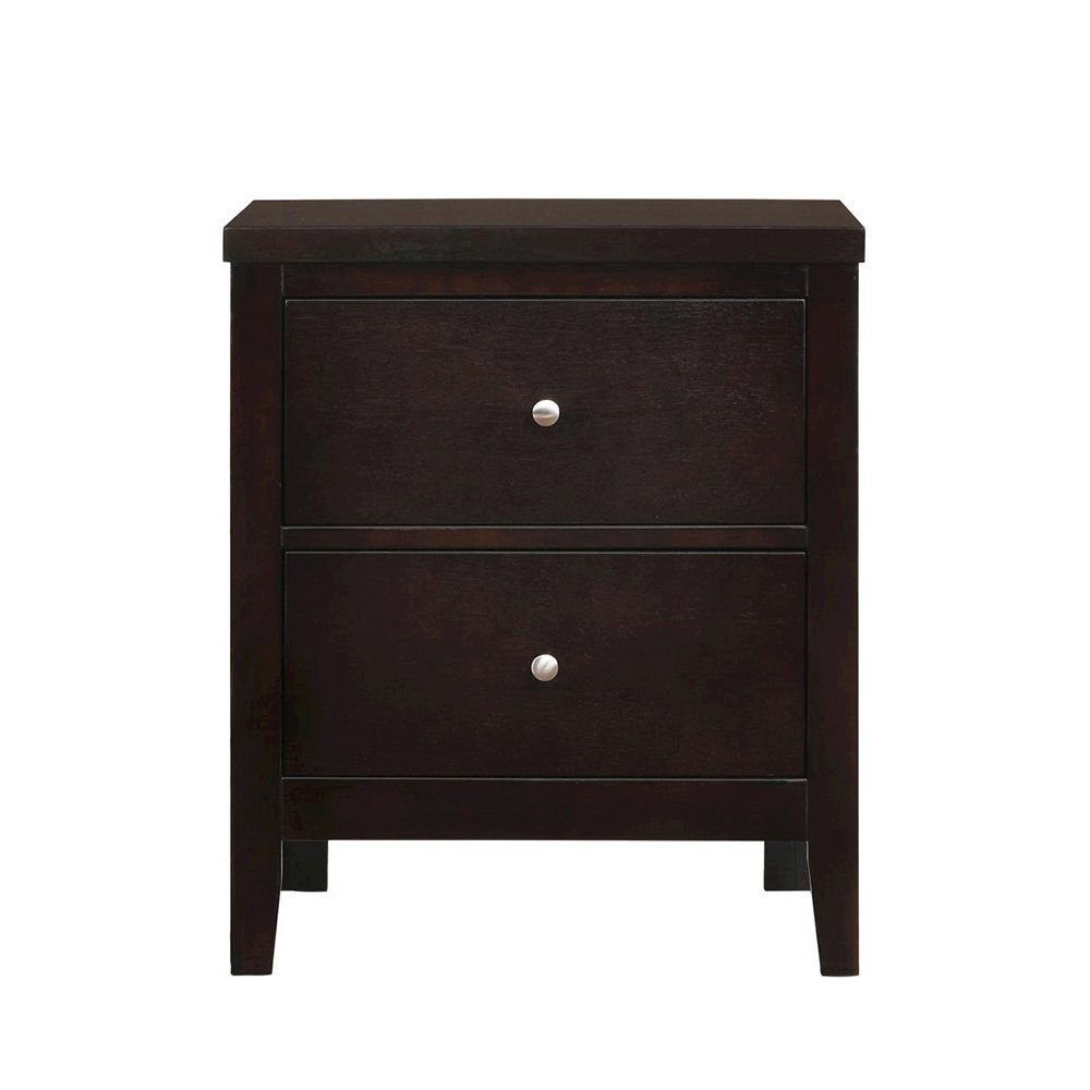 Wood Nightstand with 2 Drawers in Cappuccino. Picture 1