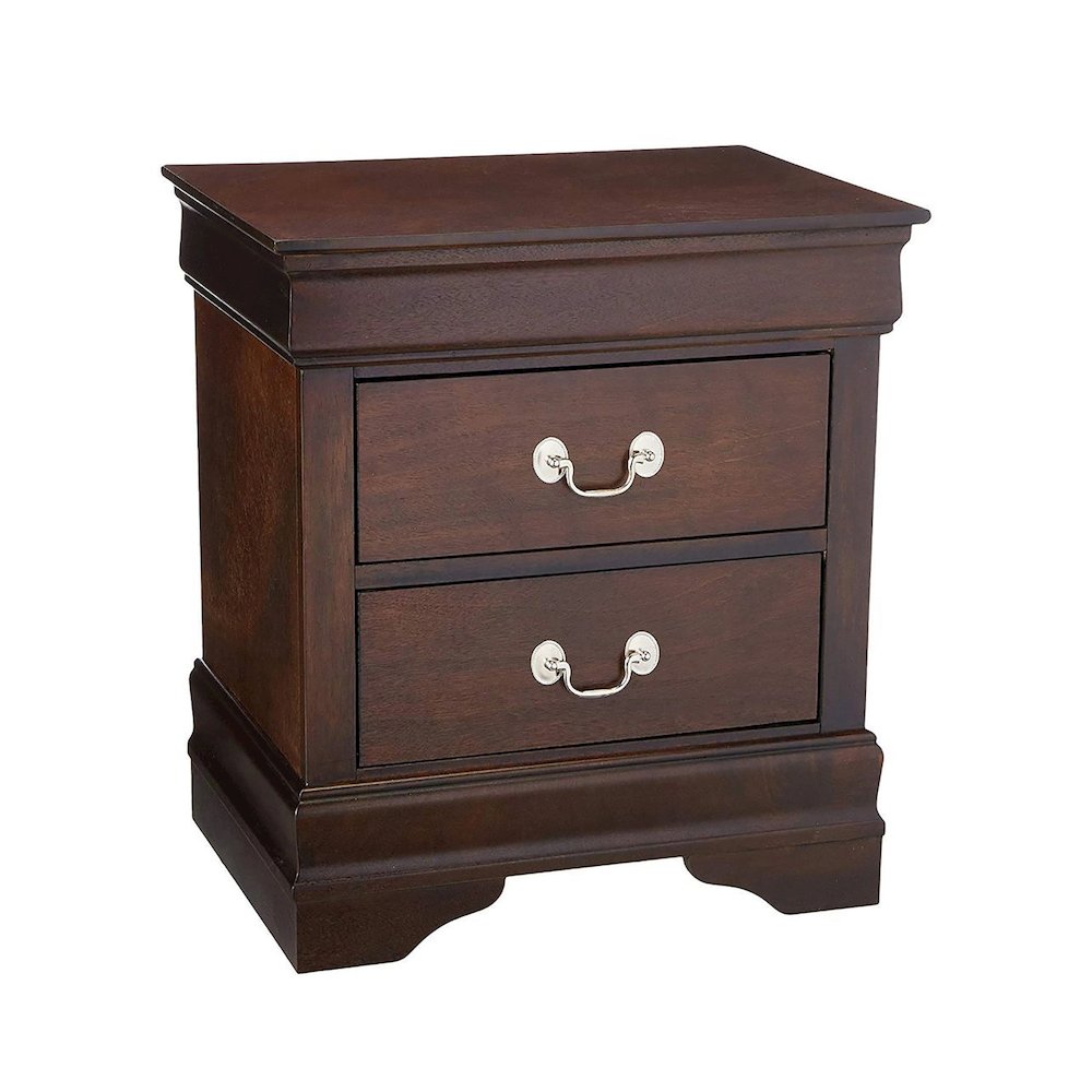 Wood Nightstand with 2 Drawers in Cappuccino. Picture 1