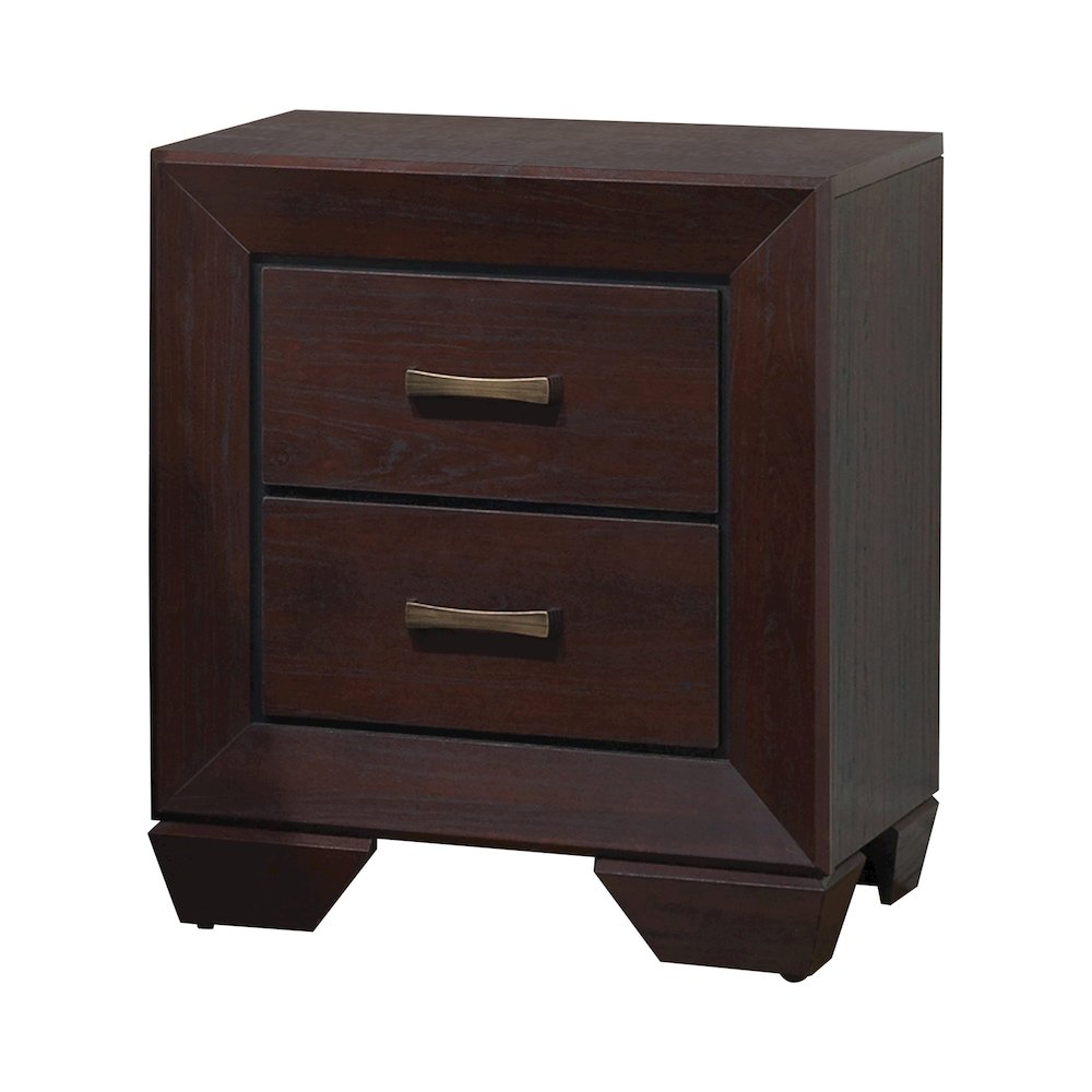 Wood Nightstand with 2 Drawers in Dark Cocoa. Picture 1