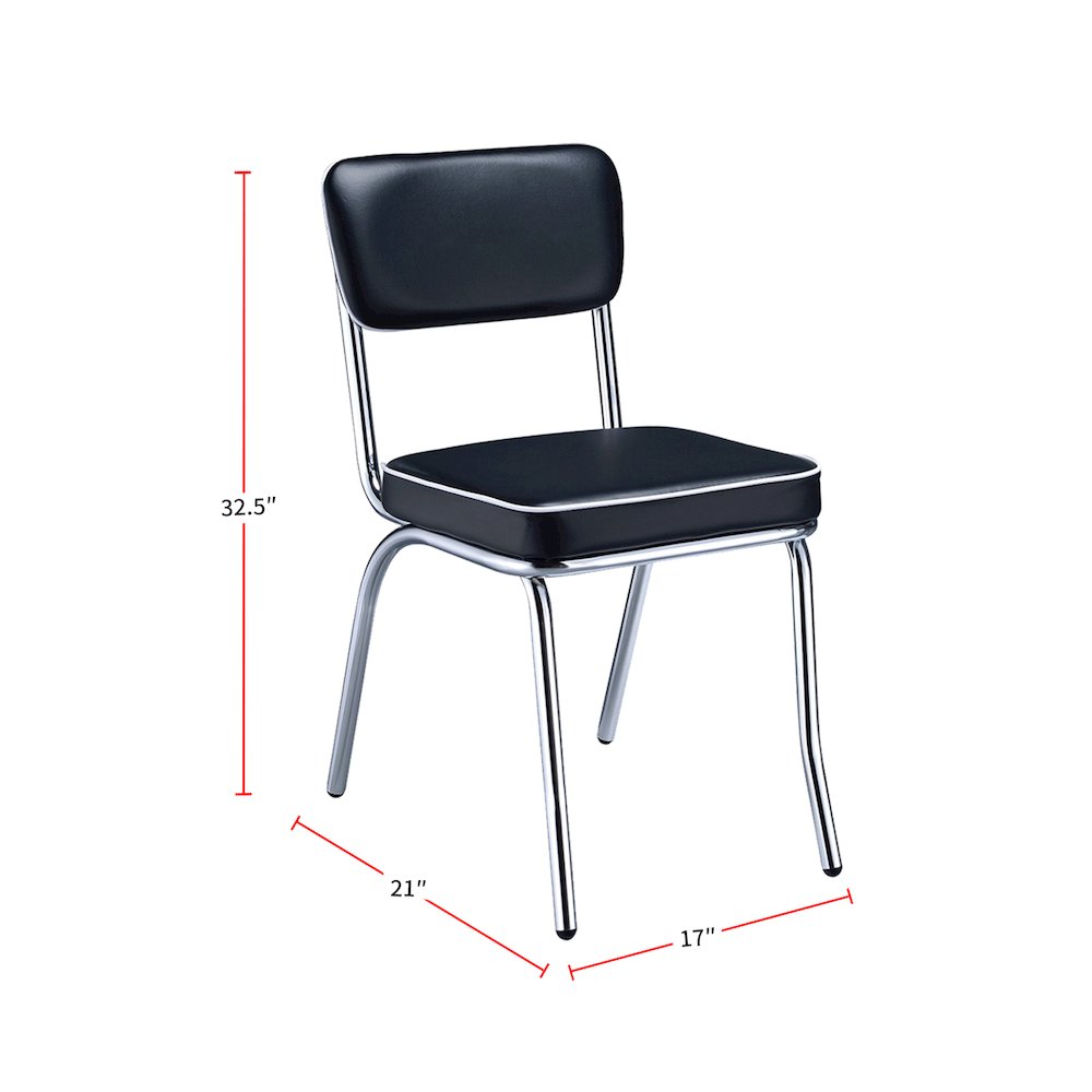 Set of 2 Side Chairs in Black And Chrome. Picture 3