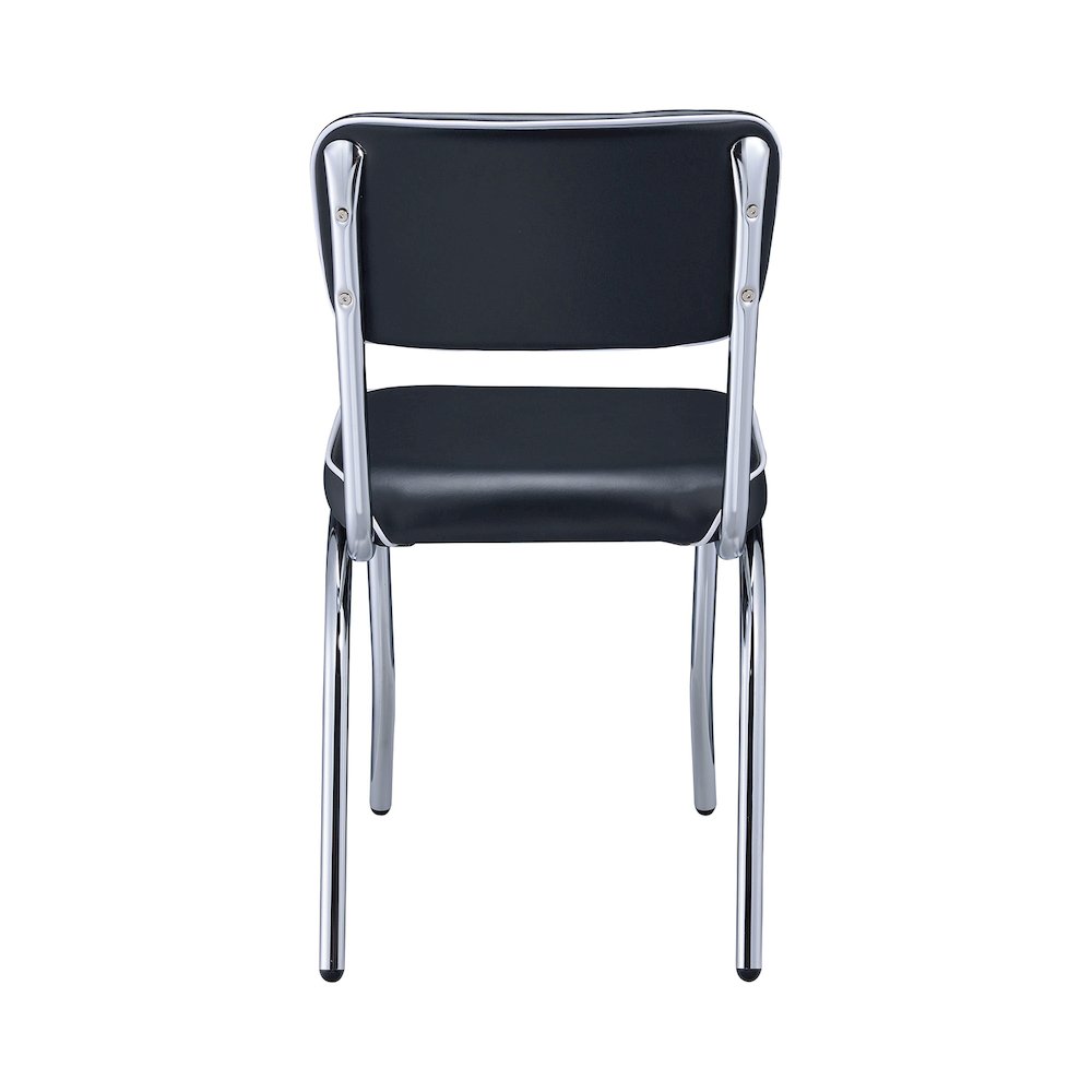 Set of 2 Side Chairs in Black And Chrome. Picture 4