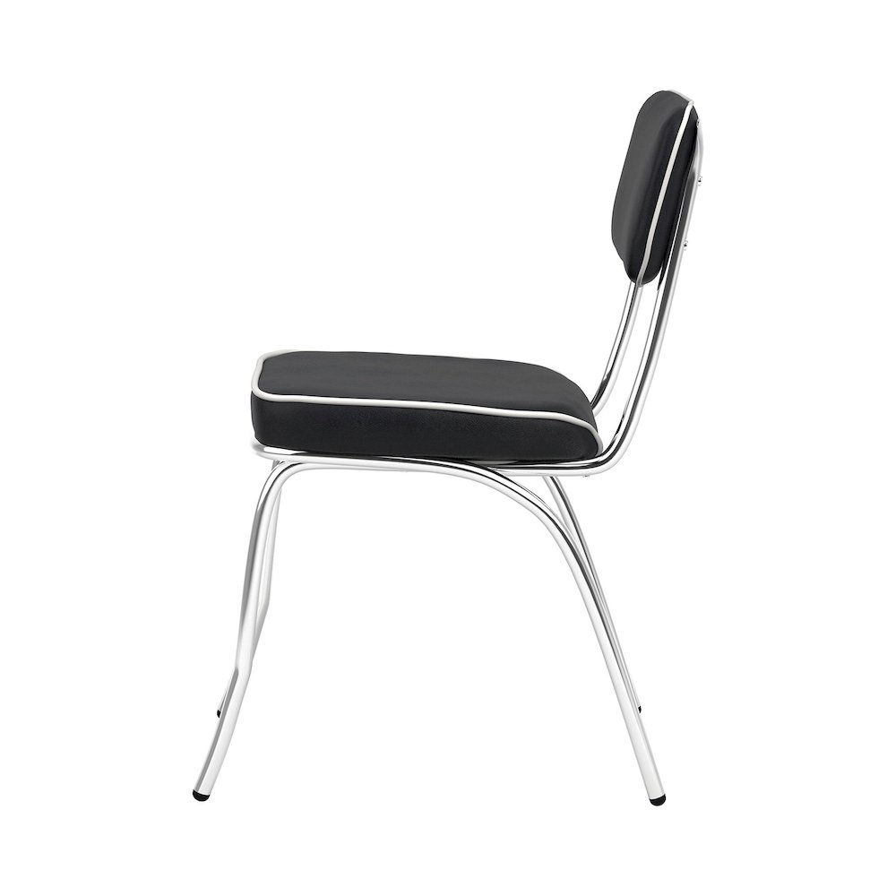 Set of 2 Side Chairs in Black And Chrome. Picture 5