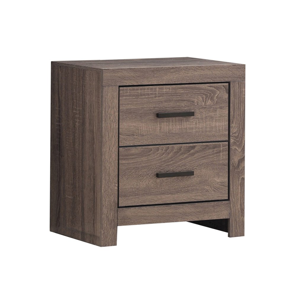 2 Drawers Wooden Nightstand in Barrel Oak. Picture 1