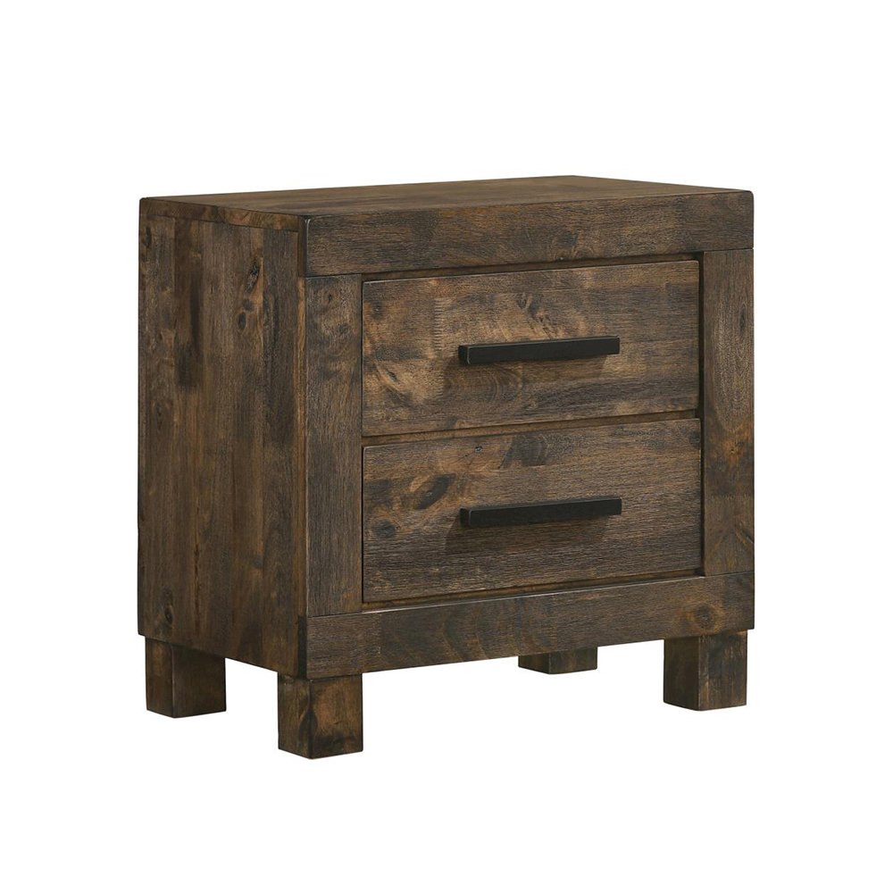 2 Drawers Wooden Nightstand in Golden Brown. Picture 1