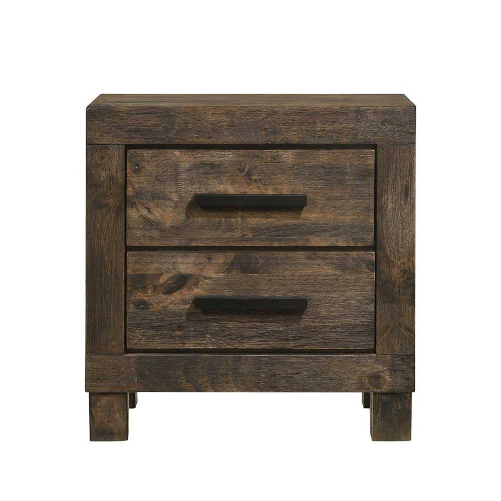 2 Drawers Wooden Nightstand in Golden Brown. Picture 4