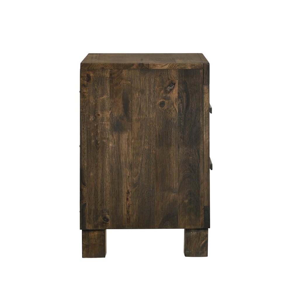 2 Drawers Wooden Nightstand in Golden Brown. Picture 5