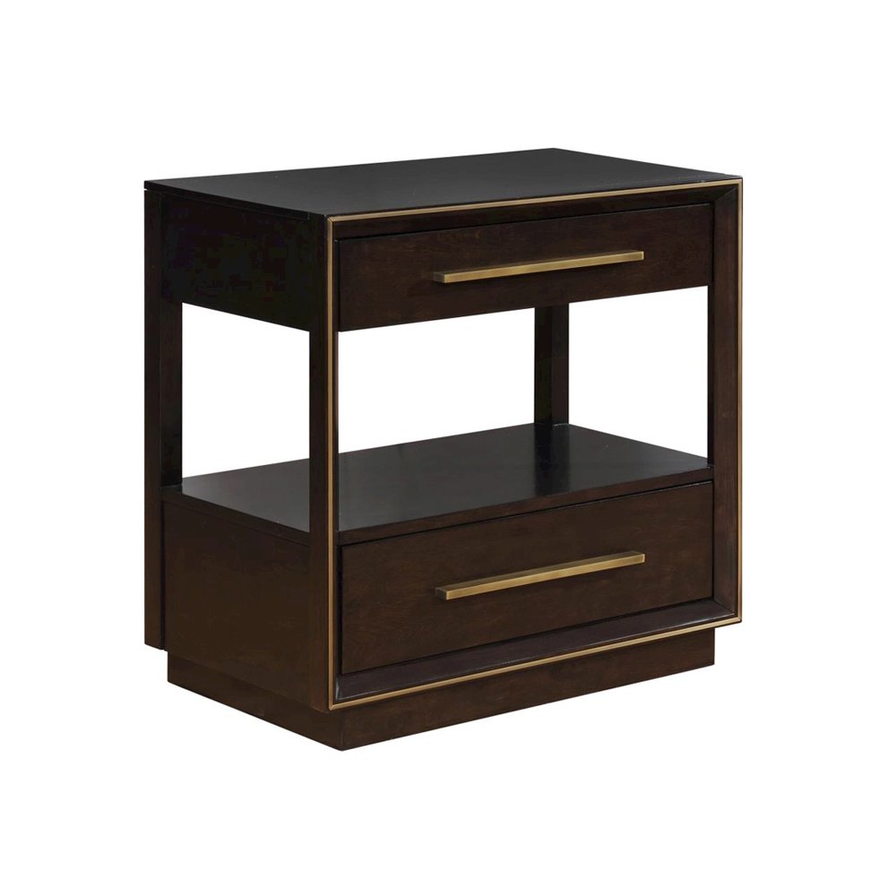 2-Drawer Nightstand in Smoked Peppercorn. Picture 1