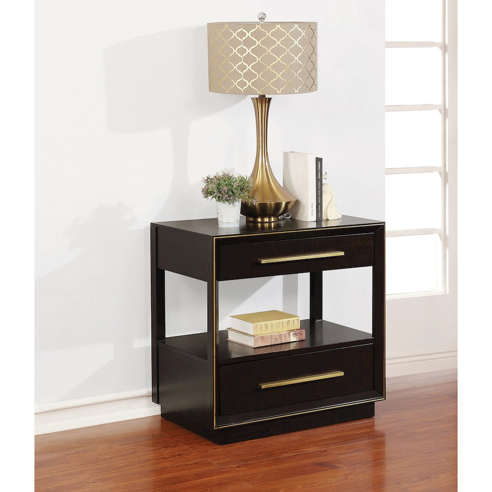 2-Drawer Nightstand in Smoked Peppercorn. Picture 2