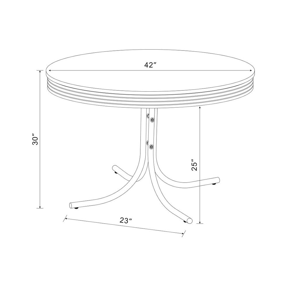 Round Dining Table, White and Chrome. Picture 5