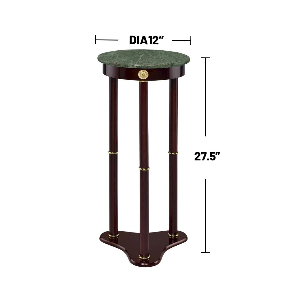 Round Marble Top Accent Table, Merlot. Picture 3