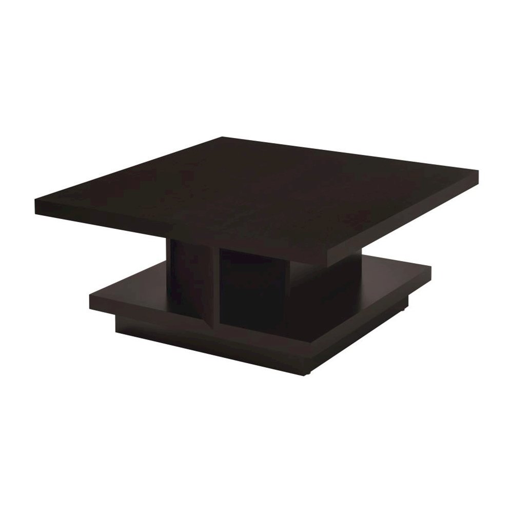 Pedestal Square Coffee Table in Cappuccino. Picture 4