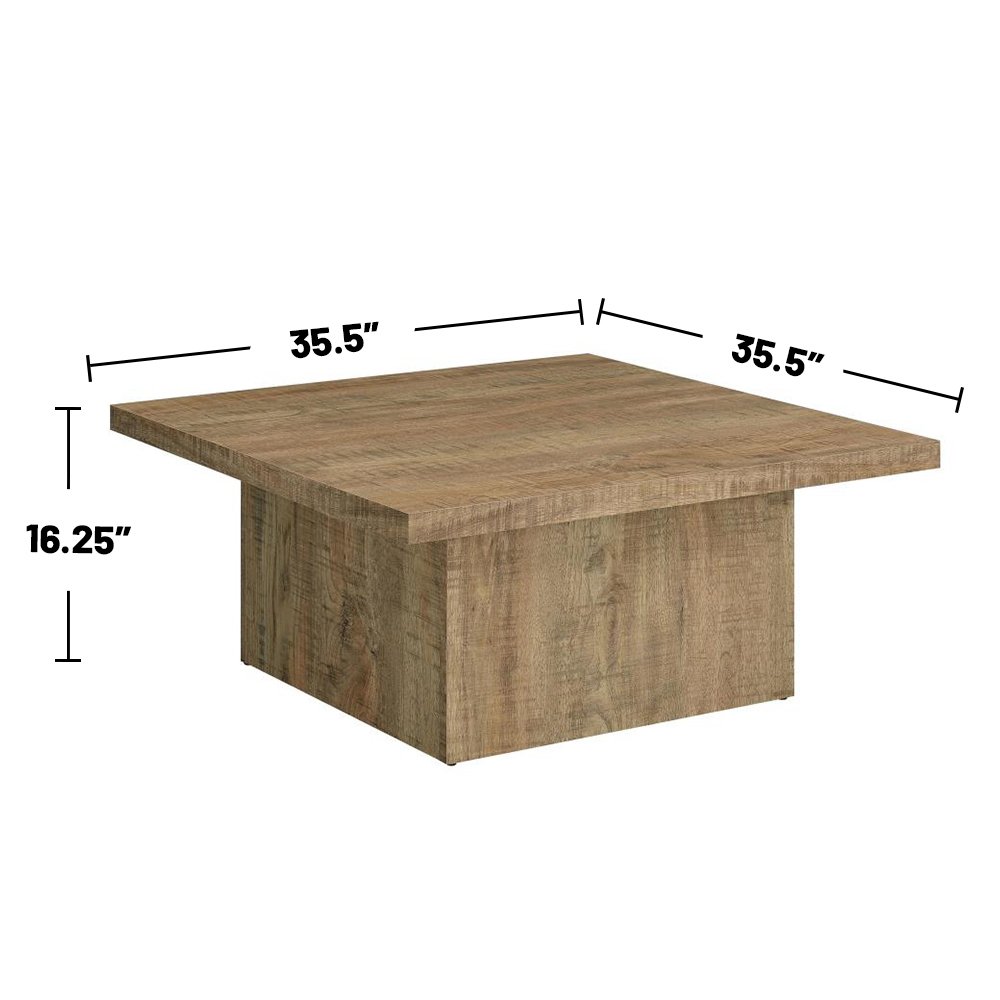 Square Engineered Wood Coffee Table in Mango. Picture 3