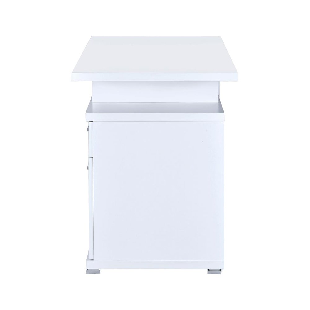 2-Drawer Office Desk With Cabinet in White. Picture 5