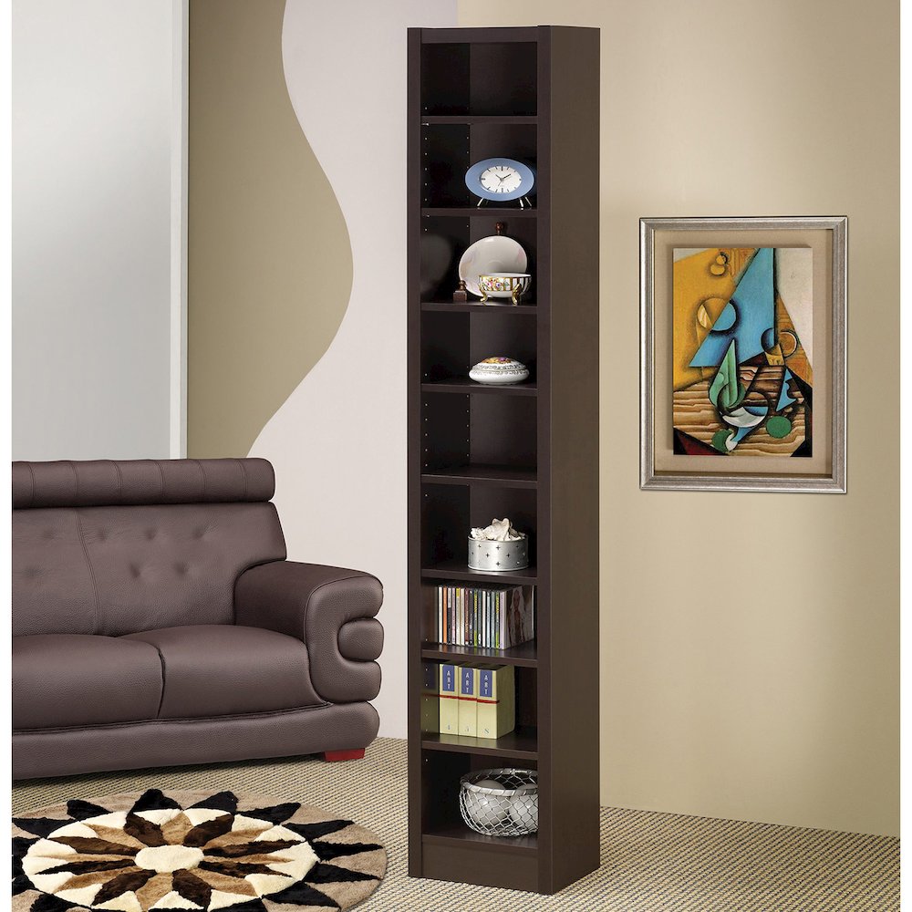 Rectangular Bookcase With 2 Fixed Shelves, Cappuccino. Picture 2
