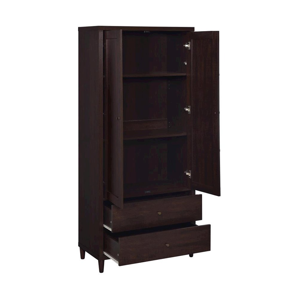 Tall Cabinet With Drawers, Rustic Tobacco. Picture 4