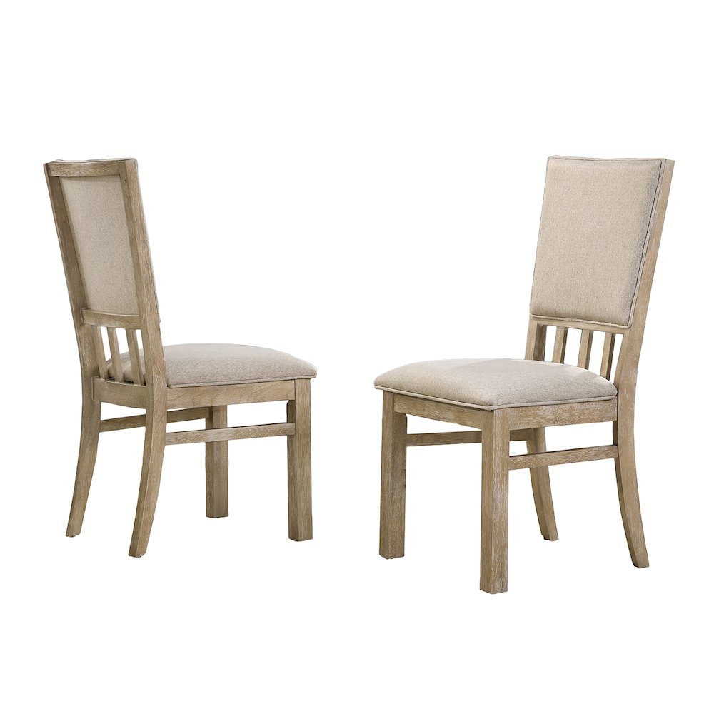 Set of 2 Fabric Upholstered Side Chairs in Wheat. Picture 1