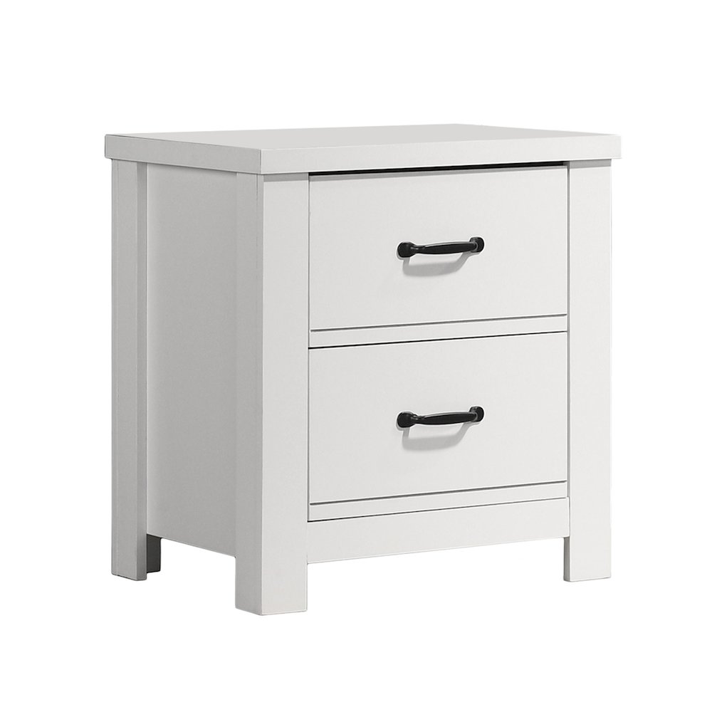 2 Drawers Wooden Nightstand in White. Picture 1