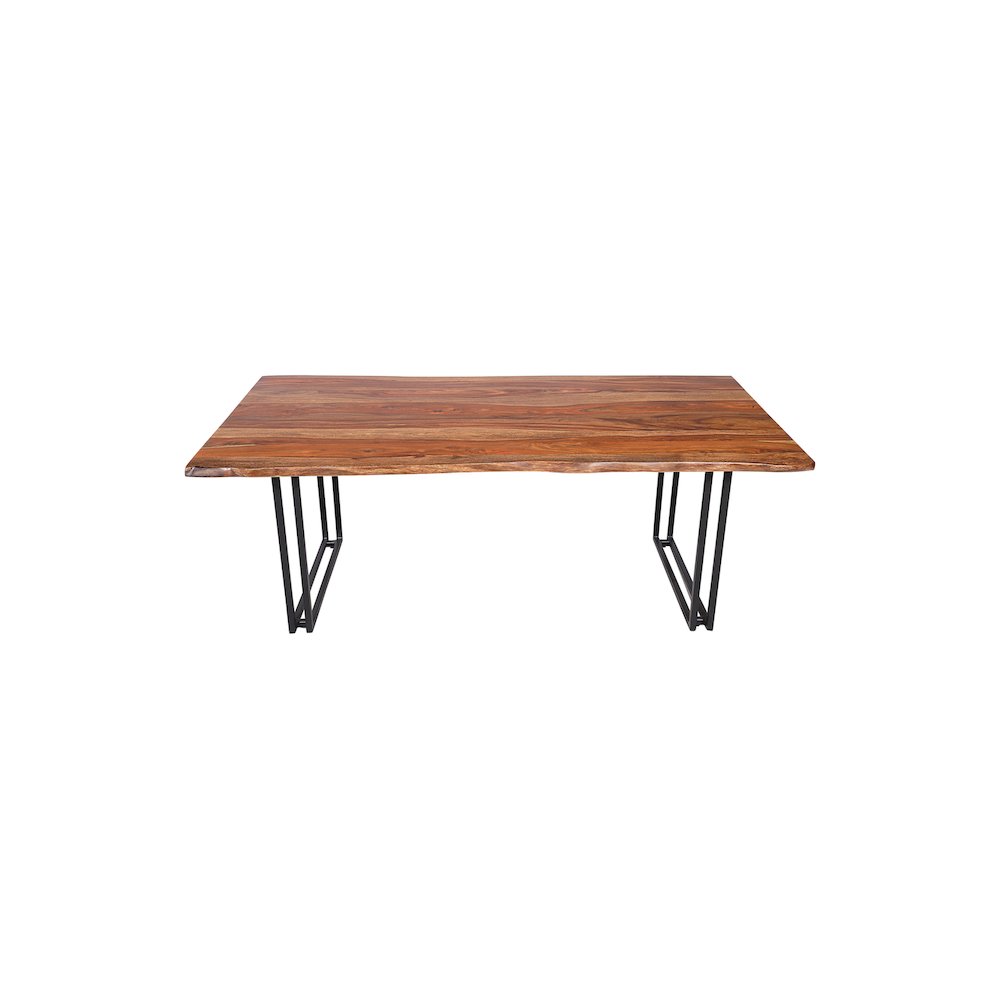 Porter Designs Manzanita Live Edge Solid Sheesham Wood Dining Table, Brown. Picture 2
