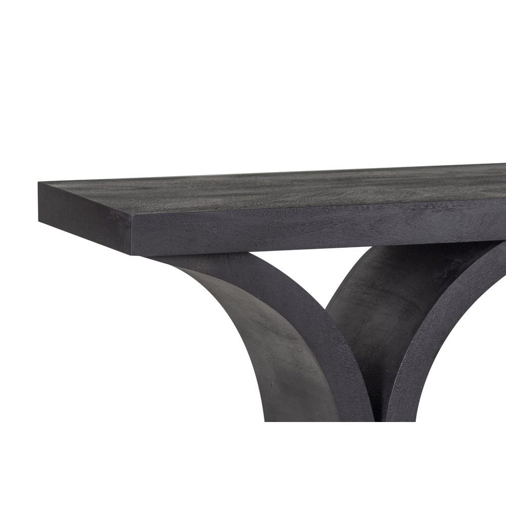 Brockton Solid Mango Wood Console Table, Black. Picture 8