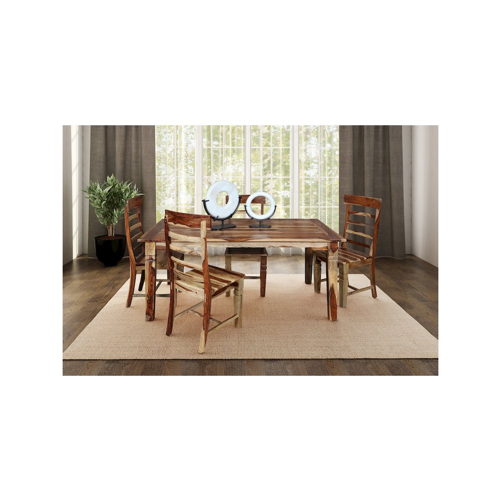 Porter Designs Taos Solid Sheesham Wood 72" Rectangular Dining Table, Natural. Picture 2