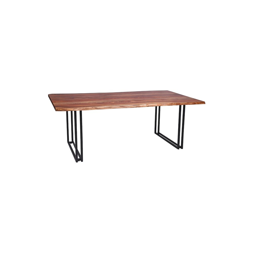 Porter Designs Manzanita Live Edge Solid Sheesham Wood Dining Table, Brown. Picture 1