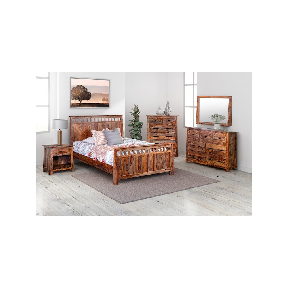 Porter Designs Kalispell Solid Sheesham Wood Dresser, Brown. Picture 2