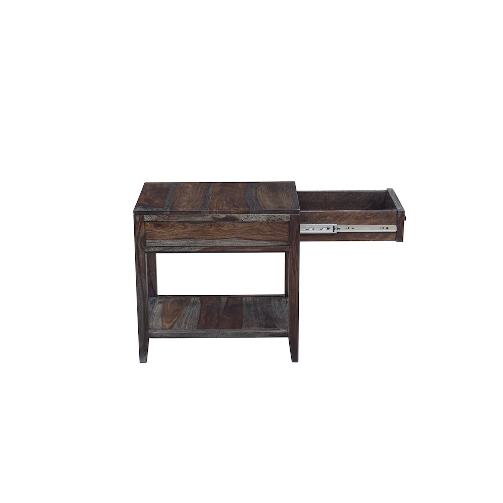 Porter Designs Fall River Solid Sheesham Wood End Table, Natural. Picture 6