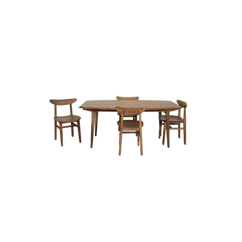 Porter Designs Fusion Solid Sheesham Wood Dining Table, Natural. Picture 9