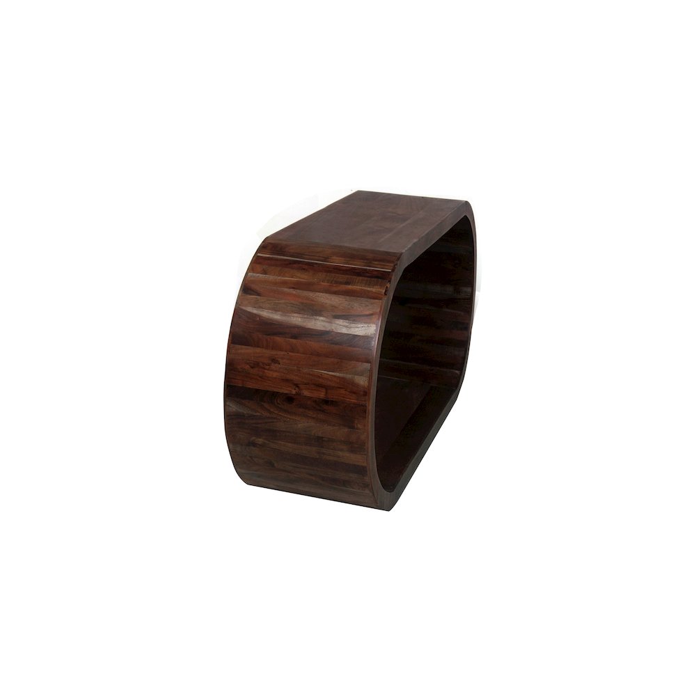 Porter Designs Ellipse Solid Acacia Wood Console Table, Brown. Picture 3