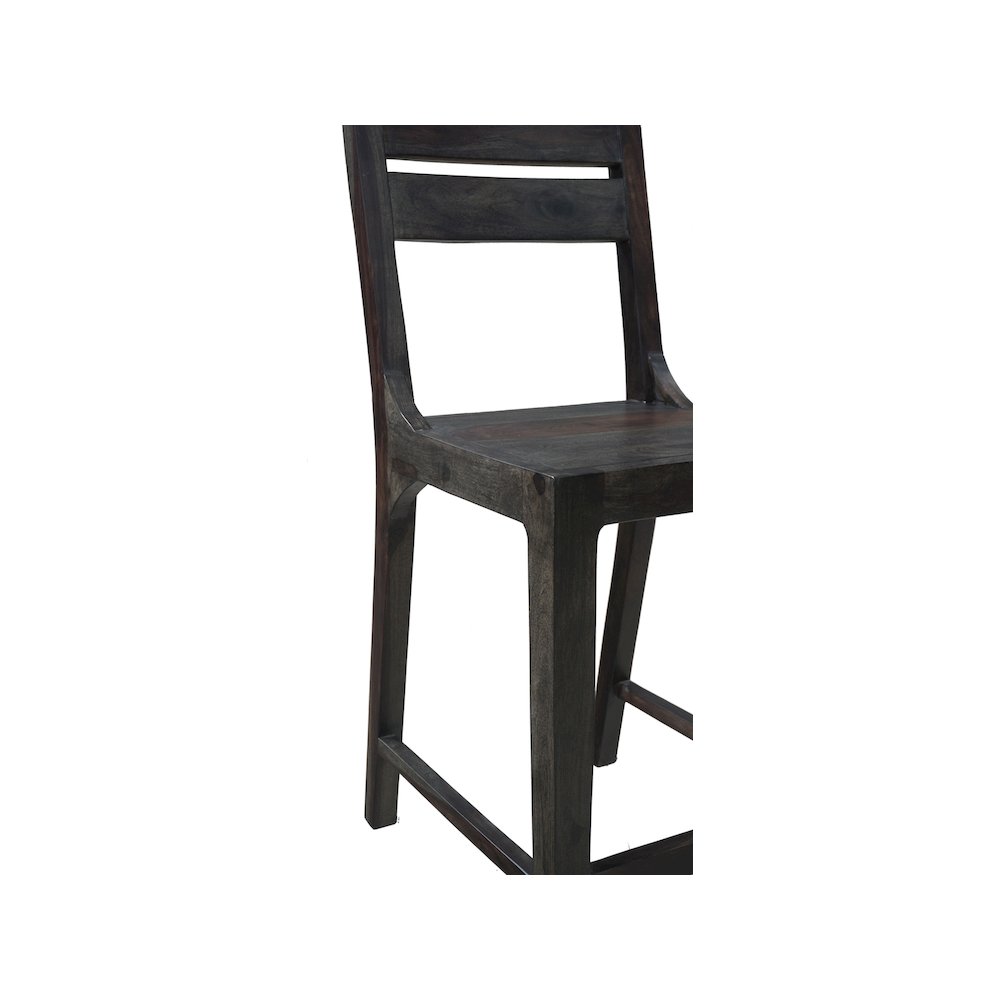 Fall River Solid Sheesham Wood 24" Counter Height Dining Chair, Gray (Set of 2). Picture 5