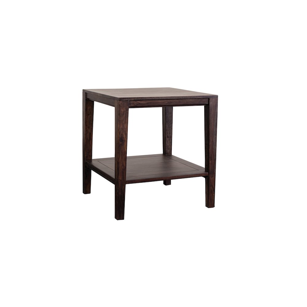 Porter Designs Fall River Solid Sheesham Wood End Table, Gray. Picture 4