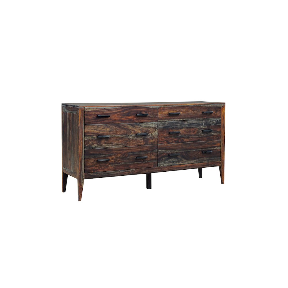 Porter Designs Fall River Solid Sheesham Wood Dresser, Gray. Picture 10