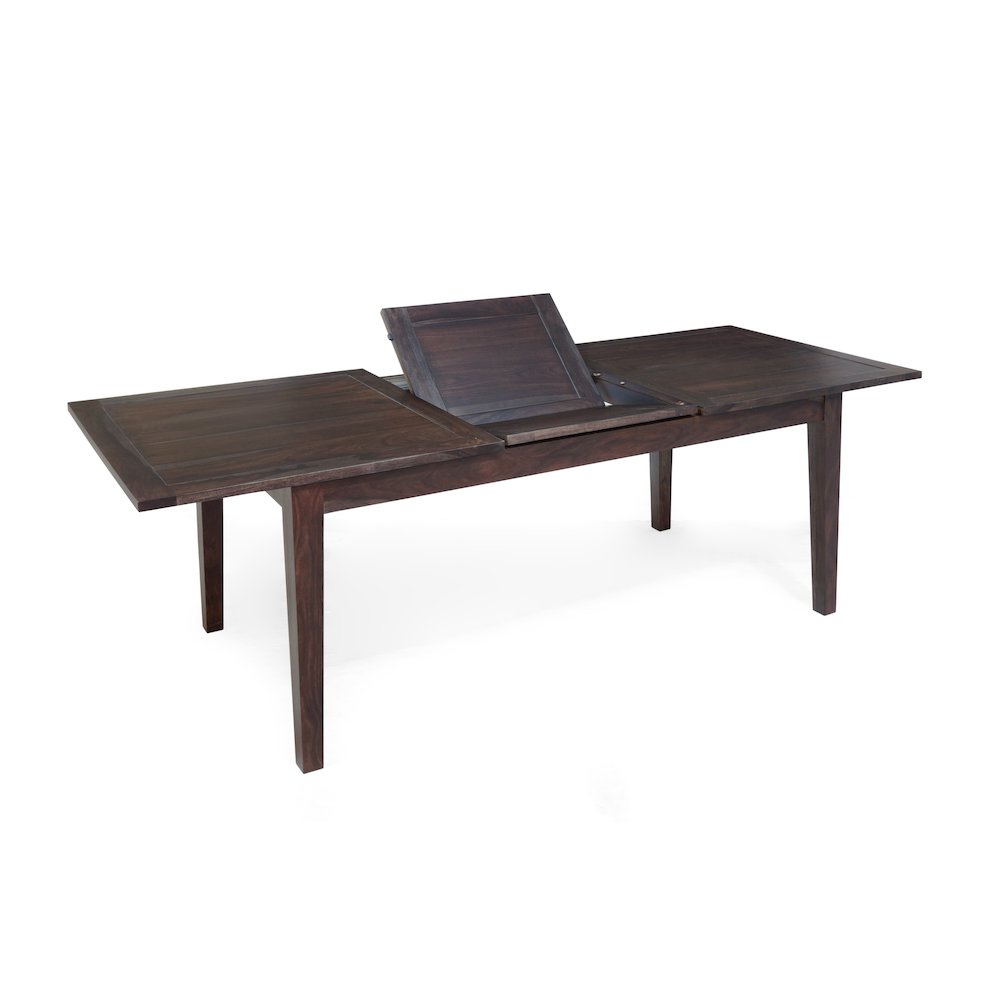 Fall River Solid Sheesham Wood Pop-Up Extension Dining Table, Brown. Picture 6