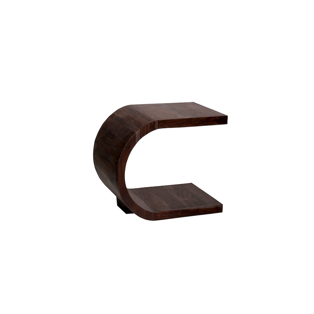 Porter Designs Ellipse Solid Acacia Wood End Table, Brown (Set of 2). Picture 3
