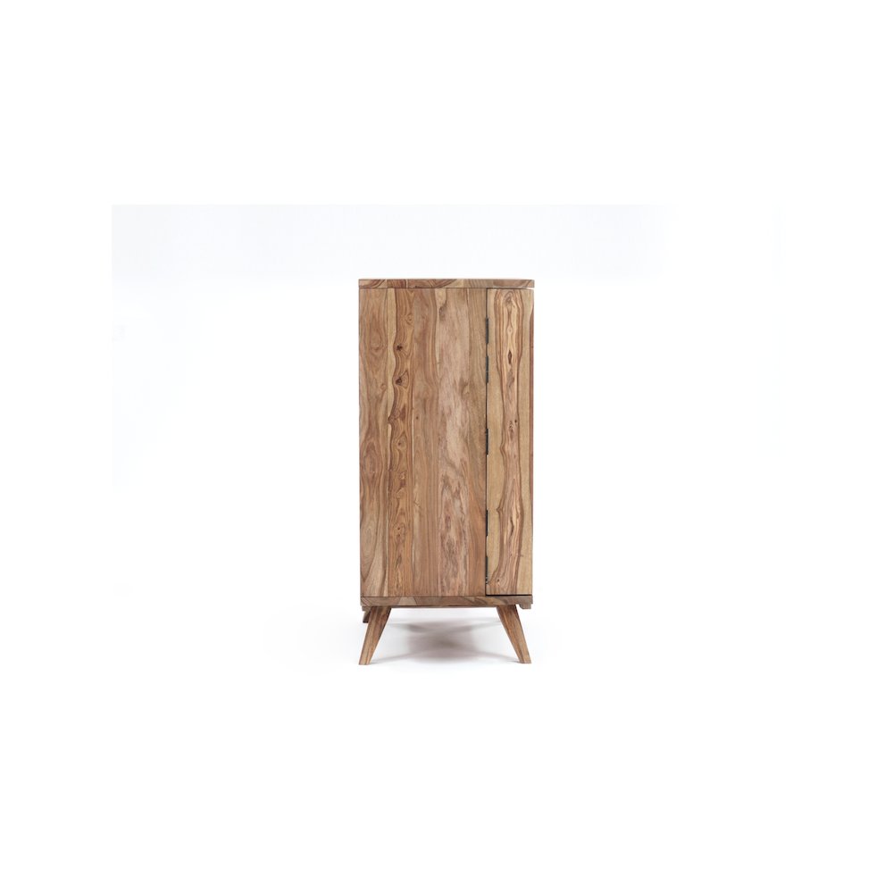 Porter Designs Fusion Solid Sheesham Wood Bar Cabinet, Natural. Picture 3