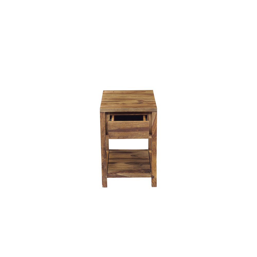 Porter Designs Urban Solid Sheesham Wood End Table, Natural. Picture 5
