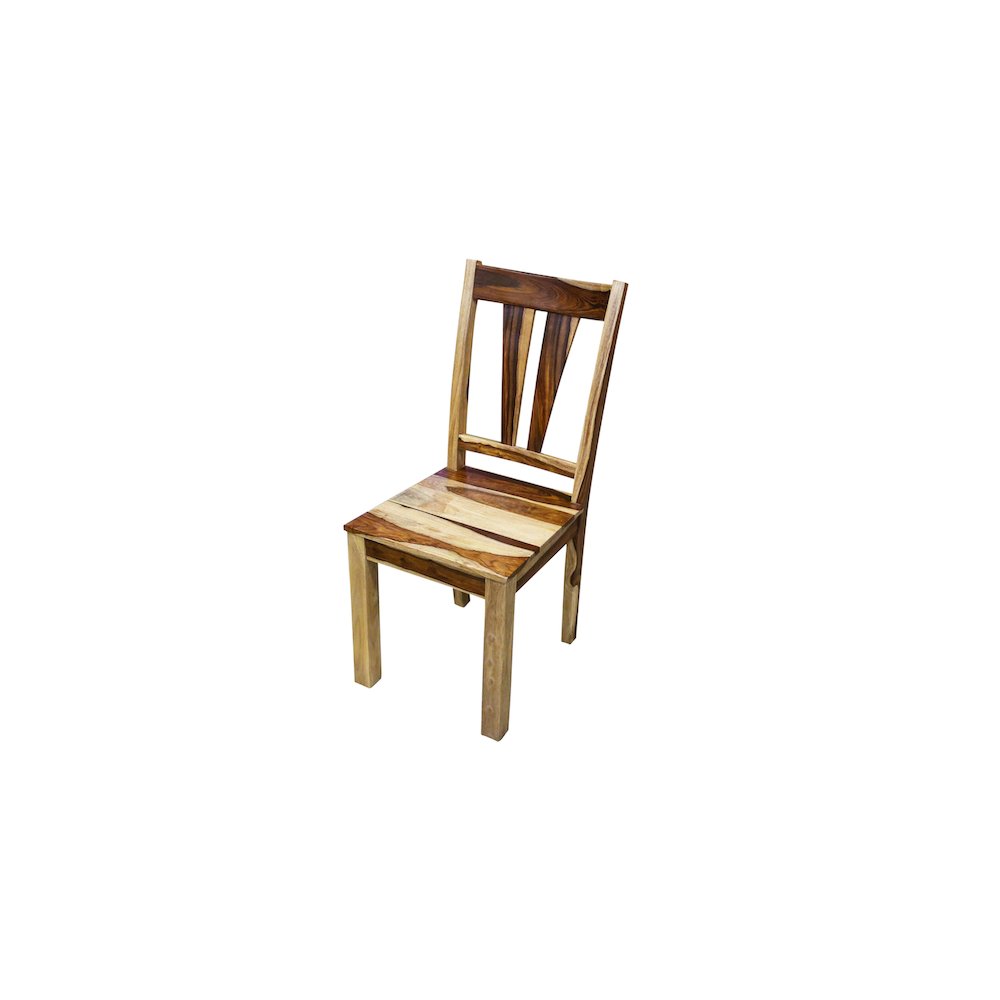 Porter Designs Kalispell Solid Sheesham Wood Dining Chair, Natural (Set of 2). Picture 1